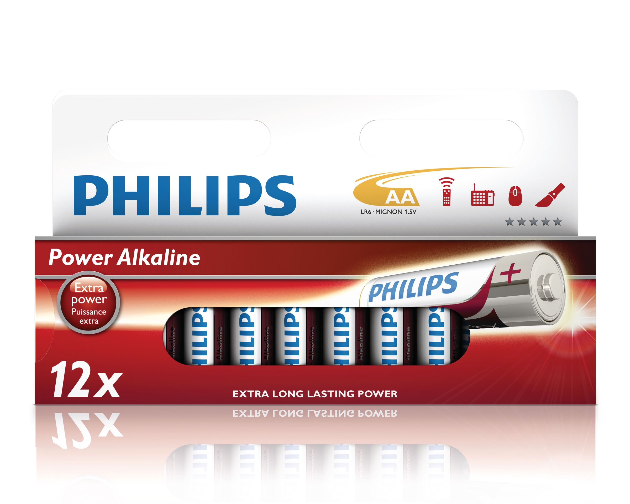 Batteri AA Philips Power Alkaline Multipack
